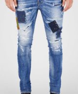 Jeans Super Twinky Dsquared2 con parche camuflaje y etiqueta con logotipo