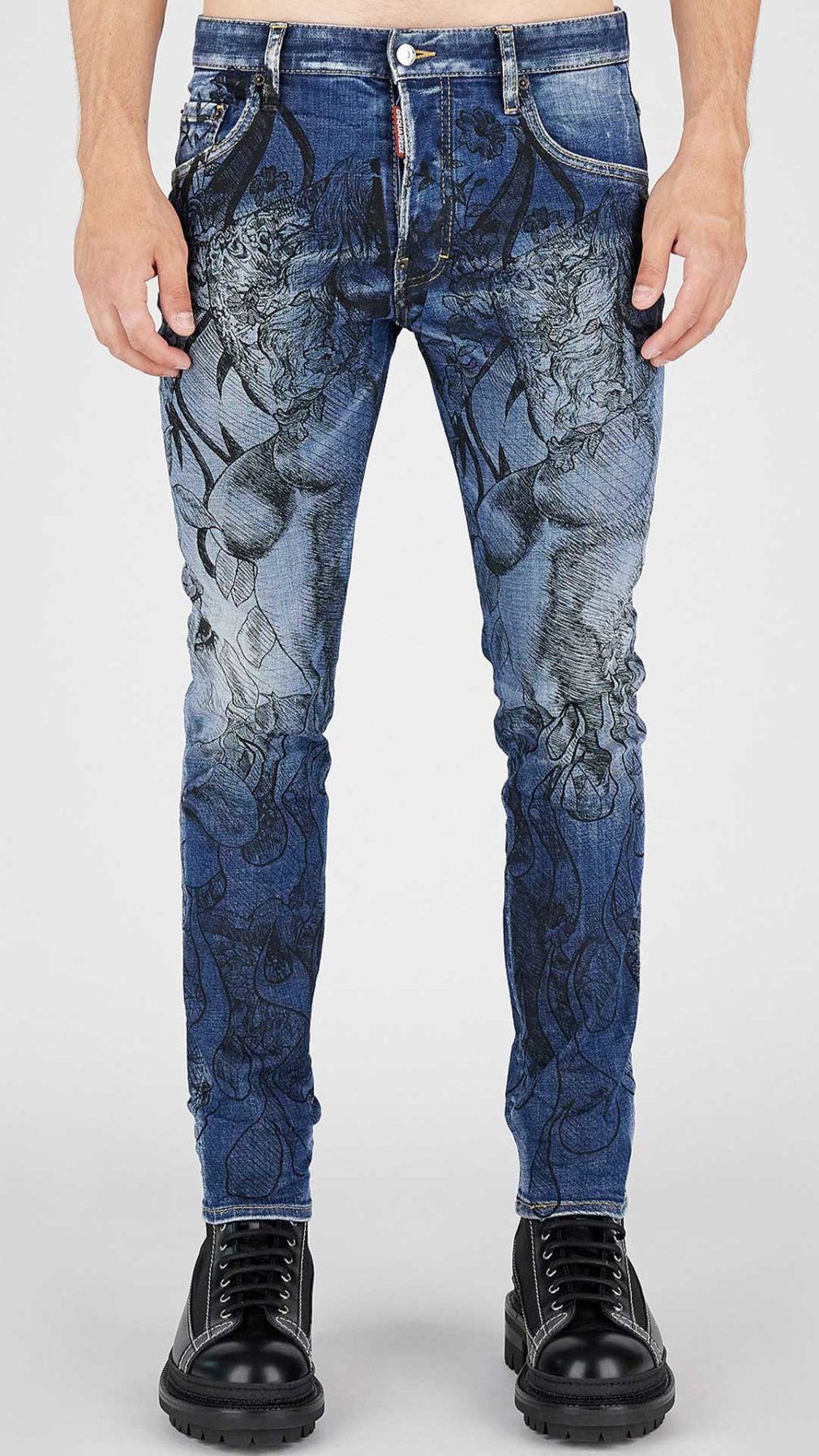 Jeans Skater Dsquared2 con estampado en toda la pieza