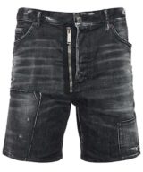 Pantalón corto Dsquared2 con detalle de cremallera en la parte delantera y etiqueta del logotipo