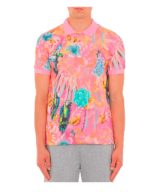 Polo rosa Moschino con estampado tropical gráfico