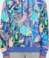 Sudadera azul Moschino con capucha estampado tropical
