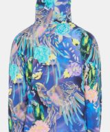 Sudadera azul Moschino con capucha estampado tropical