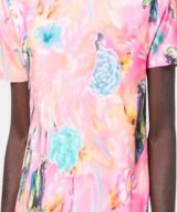 Camiseta rosa Moschino con estampado tropical