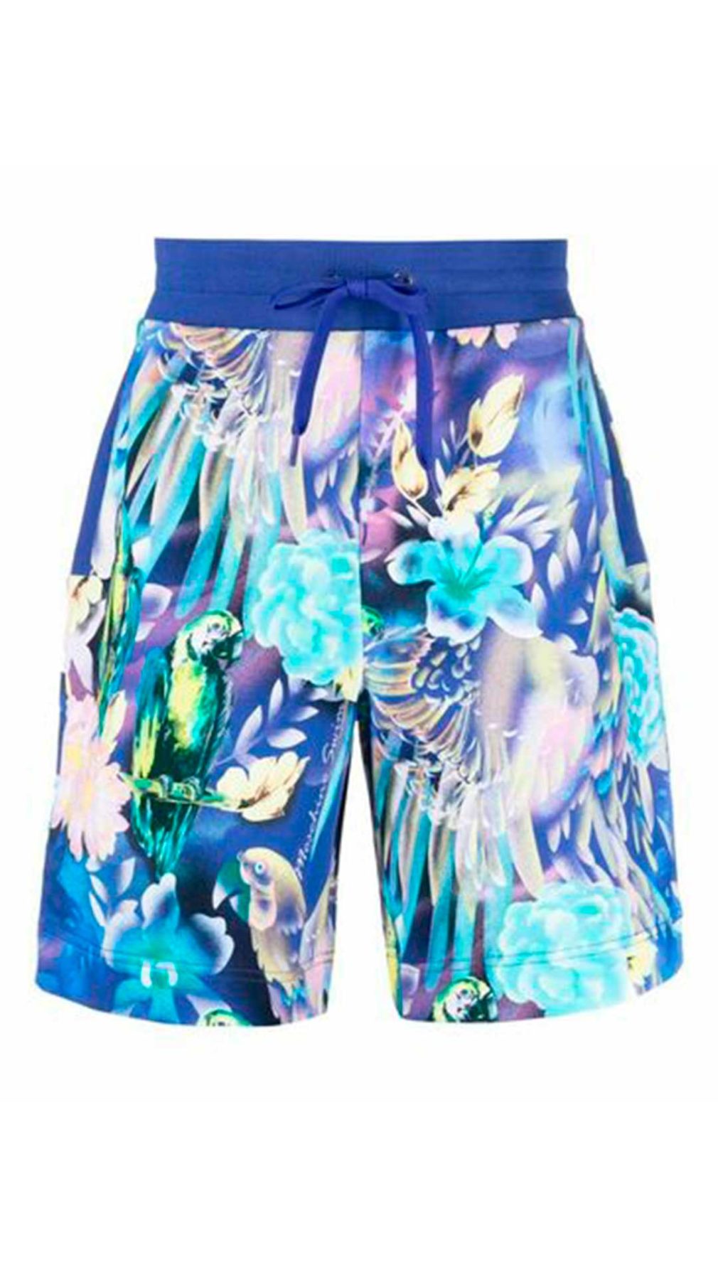 Pantalón corto azul Moschino con estampado tropical