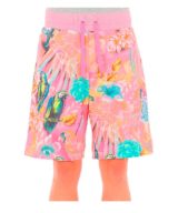 Pantalón corto rosa Moschino con estampado tropical
