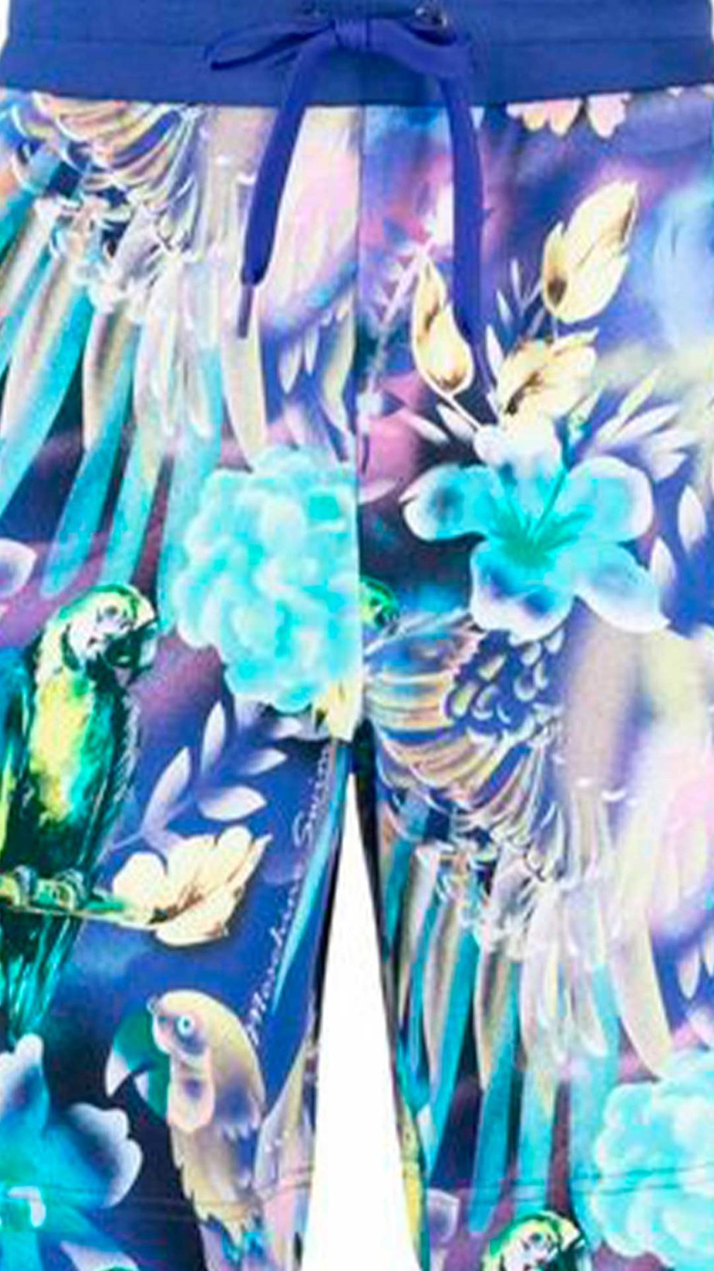 Pantalón corto azul Moschino con estampado tropical