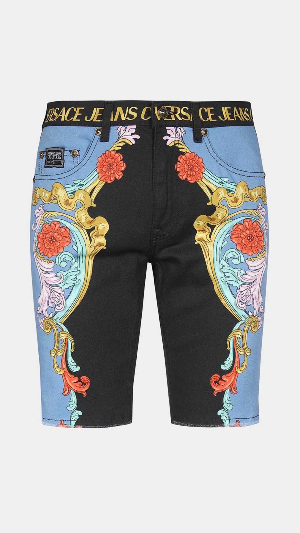 Pantalón corto Versace Jeans Couture con estampado barroco