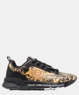 Deportiva negra Versace Jeans Couture con logotipo y estampado barroco