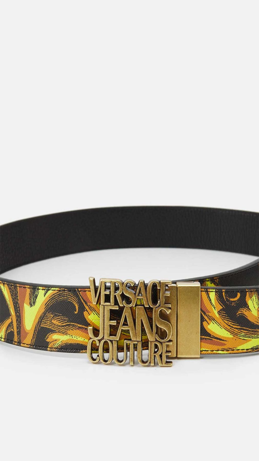 Cinturón Versace Jeans Couture estampado barroco con hebilla del logo