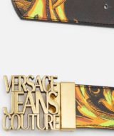 Cinturón Versace Jeans Couture estampado barroco con hebilla del logo