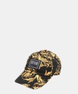 Gorra negra Versace Jeans Couture con estampado barroco