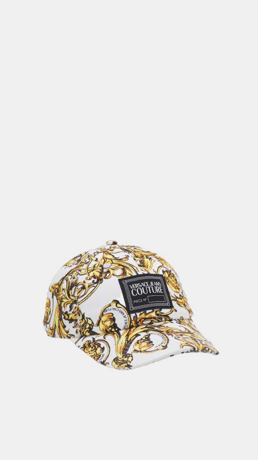 Gorra  blanca Versace Jeans Couture con estampado barroco