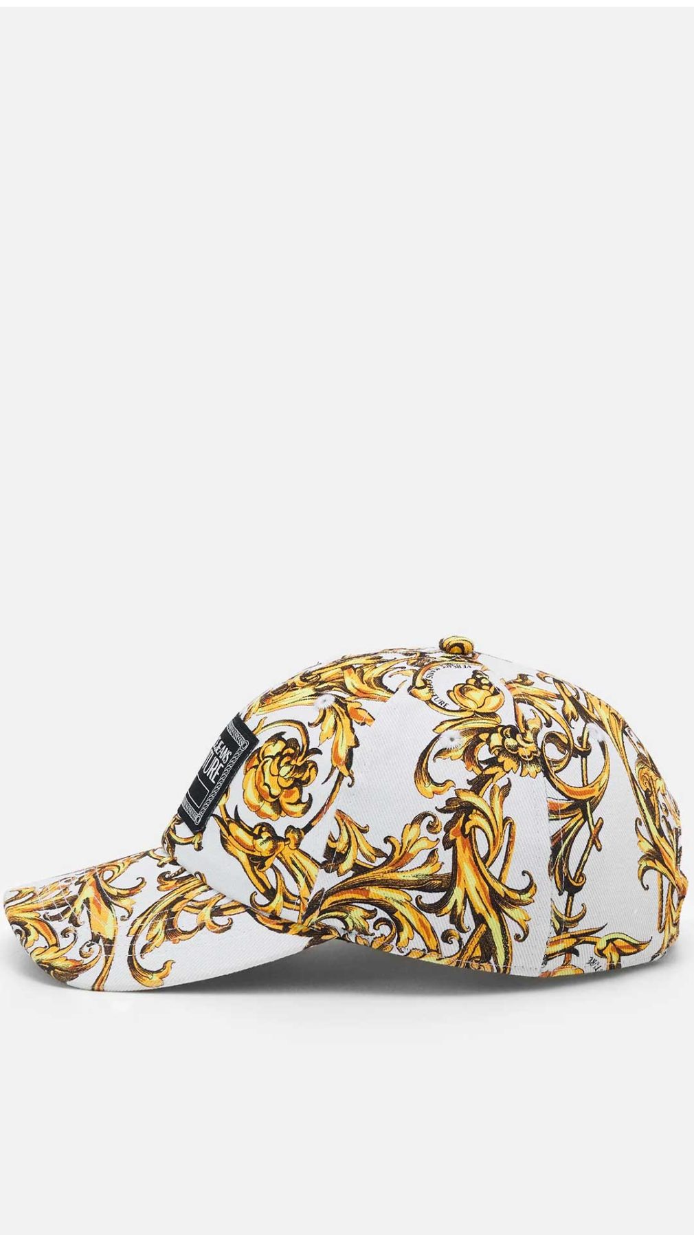 Gorra  blanca Versace Jeans Couture con estampado barroco