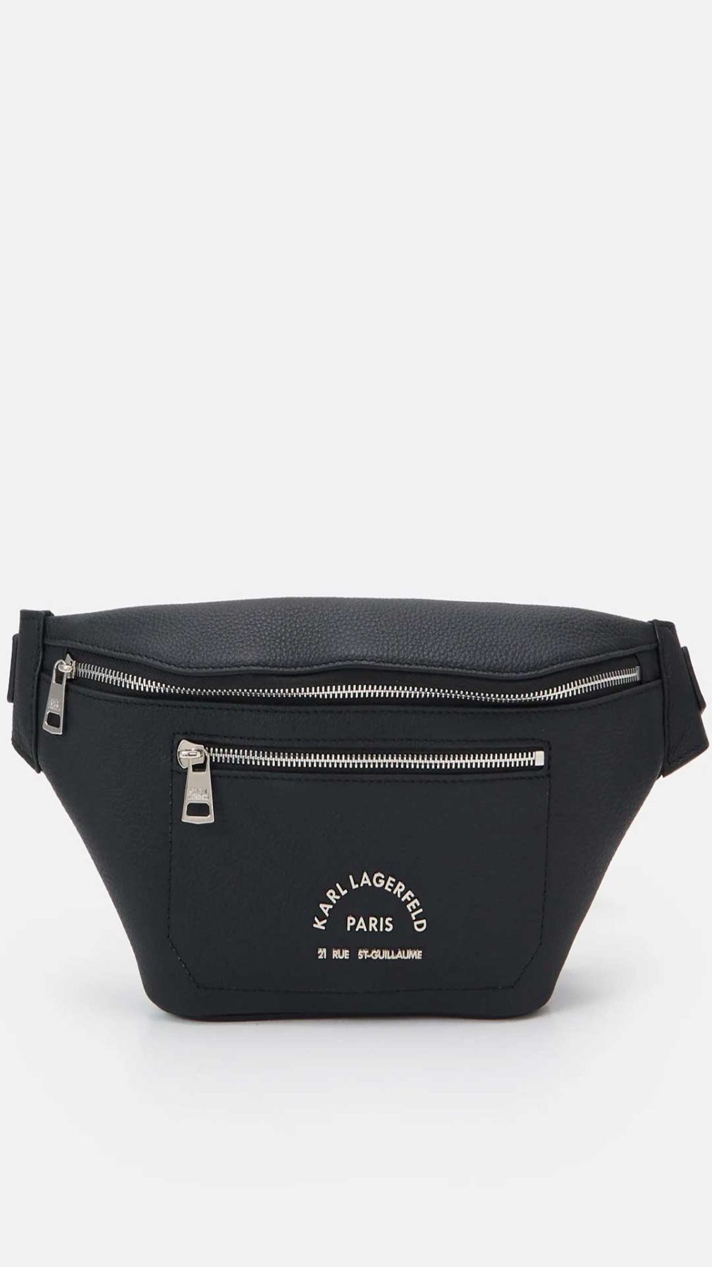Riñonera Karl Lagerfeld con logotipo Rue St-Guillaume en la parte delantera y doble bolsillo