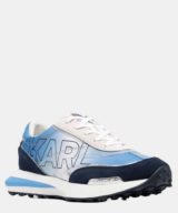 Deportivas azul Karl Lagerfeld con detalles translúcidos en los paneles laterales y un maxi logo estampado