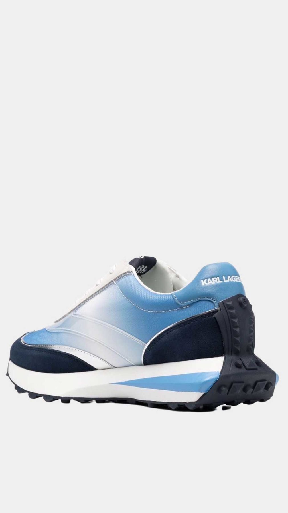 Deportivas azul Karl Lagerfeld con detalles translúcidos en los paneles laterales y un maxi logo estampado