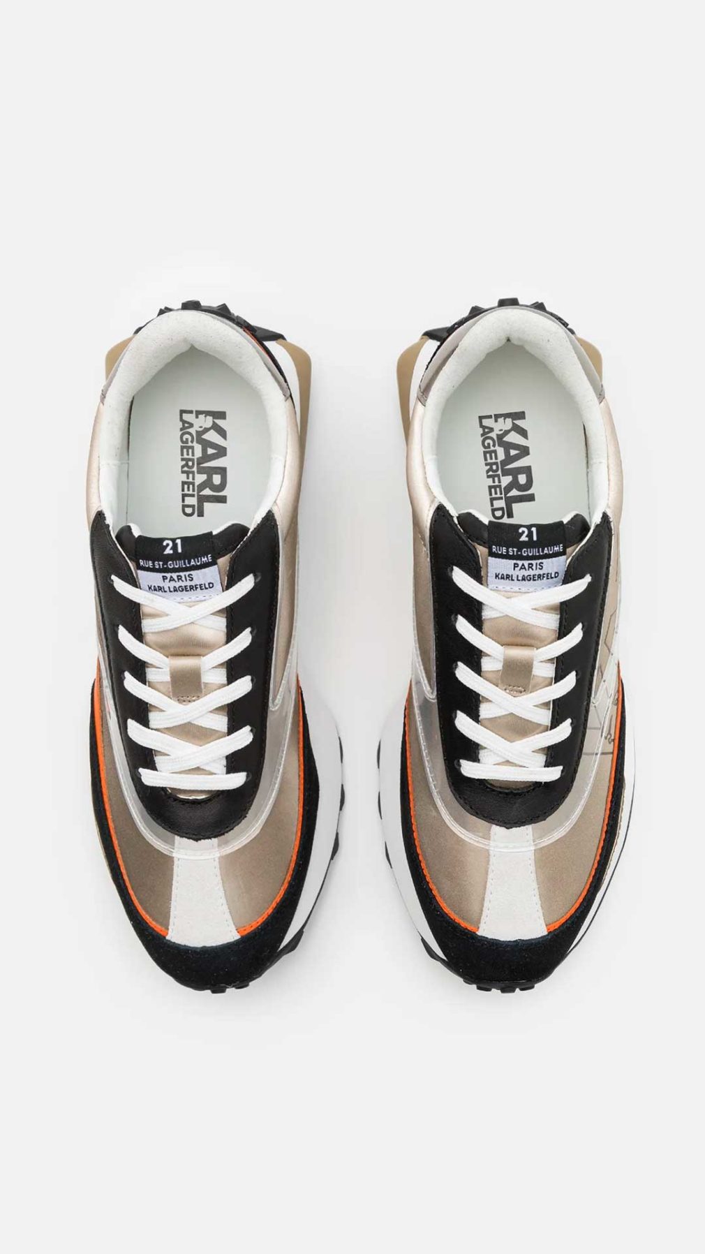 Deportivas  Karl Lagerfeld con detalles translúcidos en los paneles laterales y un maxi logo estampado