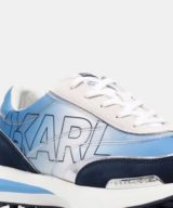 Deportivas azul Karl Lagerfeld con detalles translúcidos en los paneles laterales y un maxi logo estampado