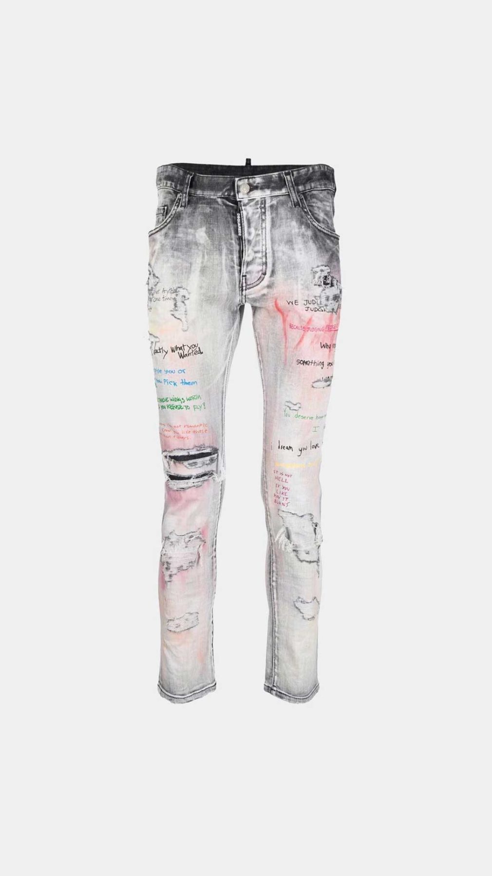 Jeans Skater Dsquared2 con estampado de grafiti en la parte delantera