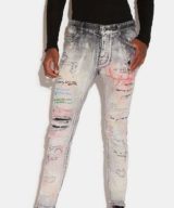 Jeans Skater Dsquared2 con estampado de grafiti en la parte delantera