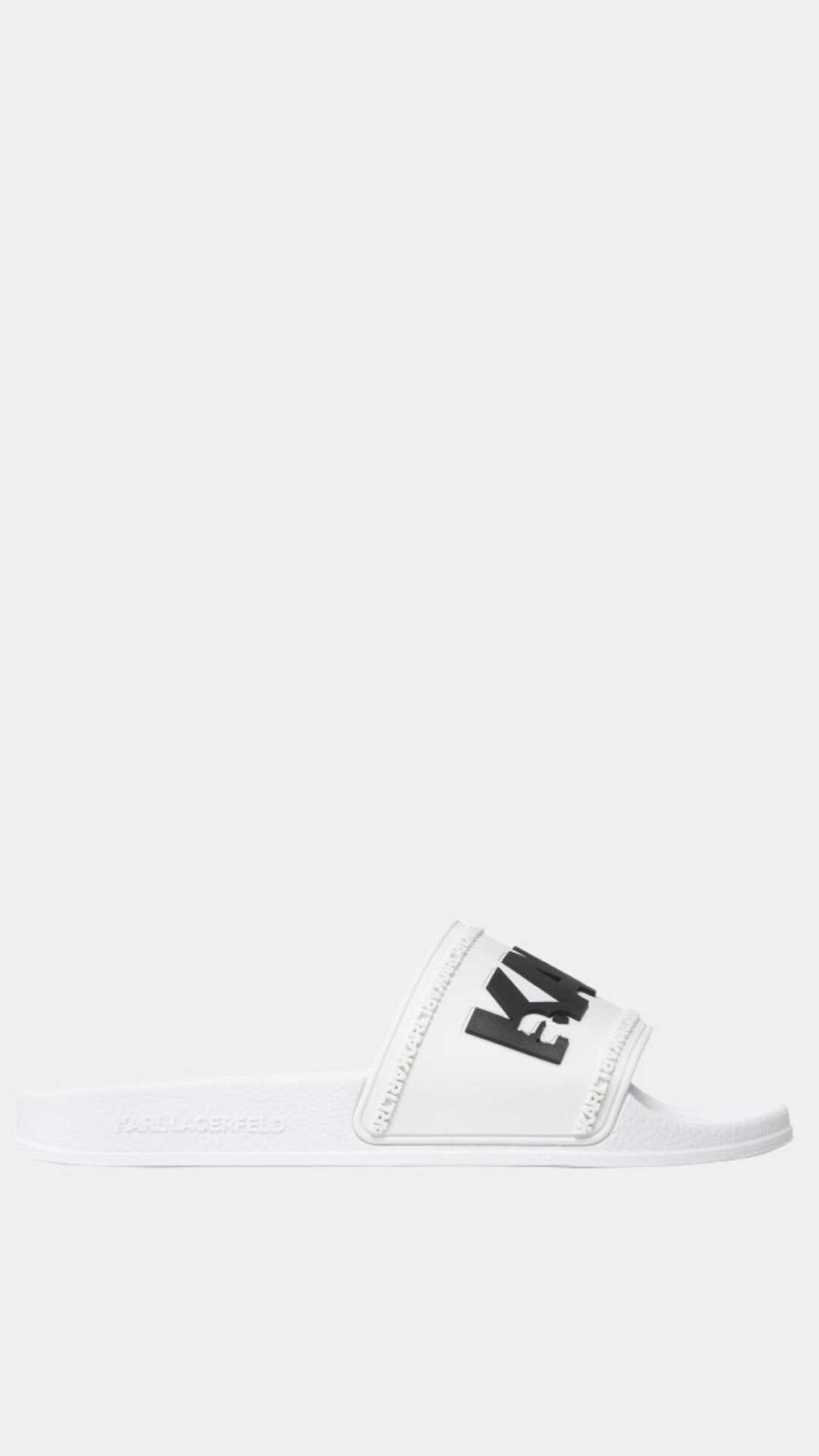 Chancla blanca Karl Lagerfeld con logotipo