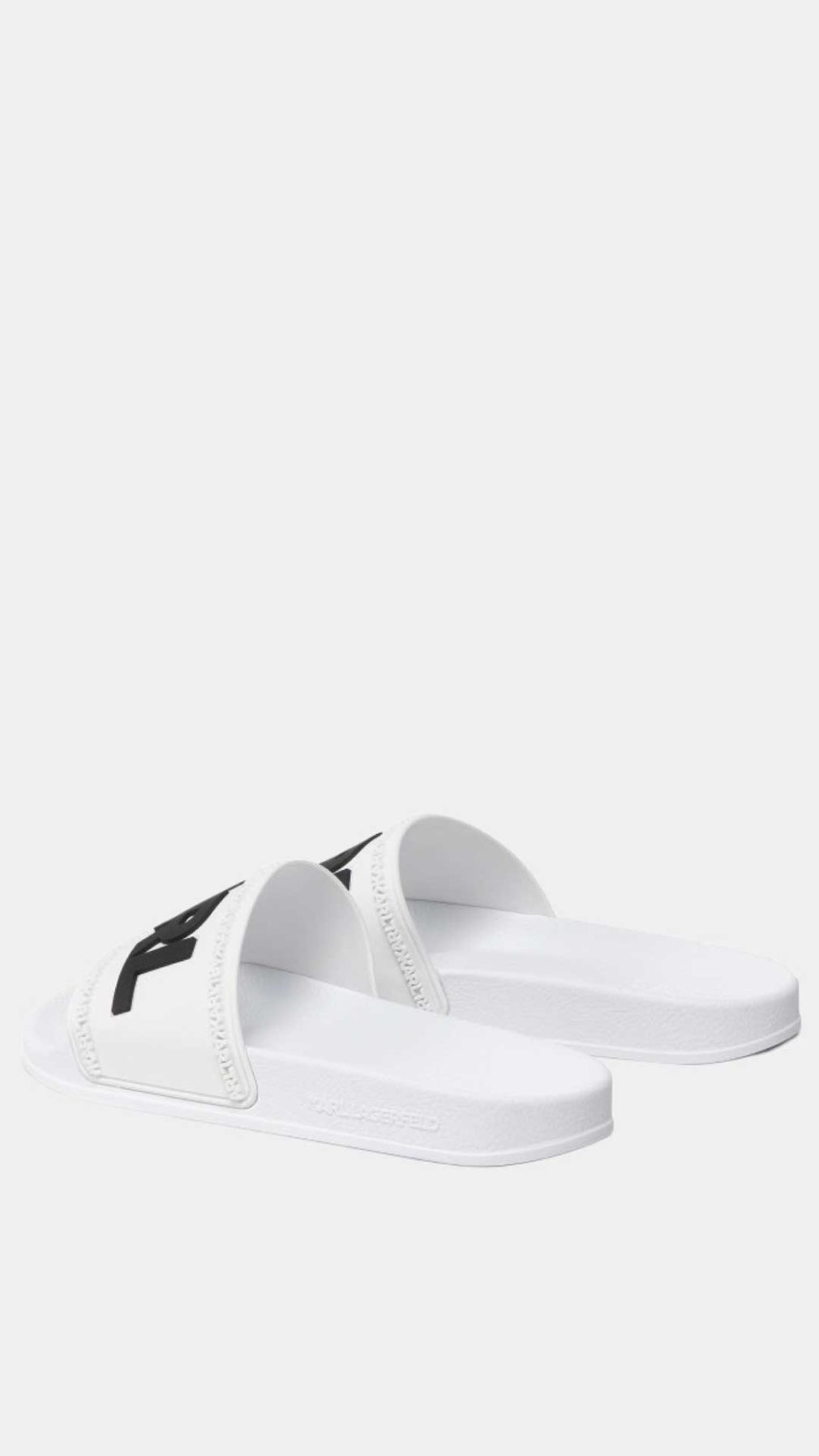 Chancla blanca Karl Lagerfeld con logotipo