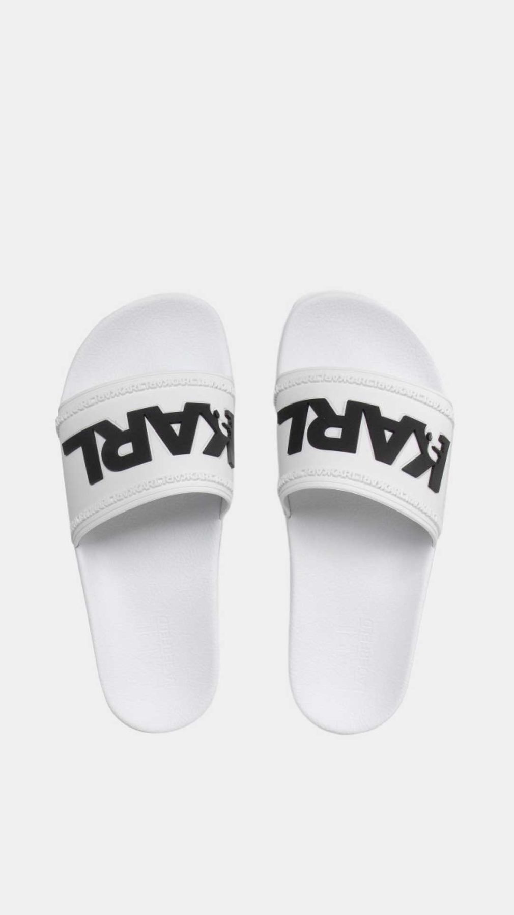 Chancla blanca Karl Lagerfeld con logotipo