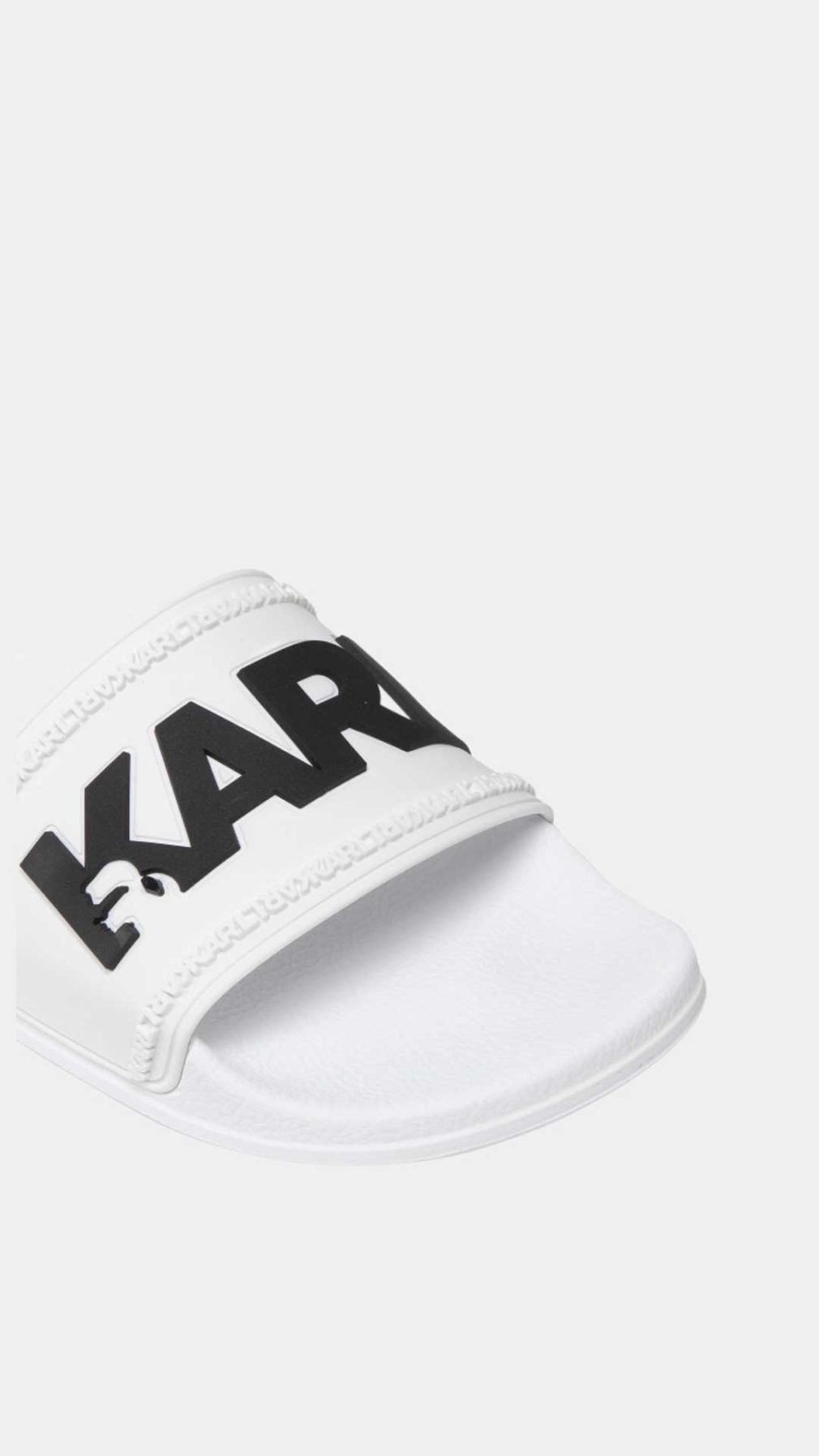 Chancla blanca Karl Lagerfeld con logotipo