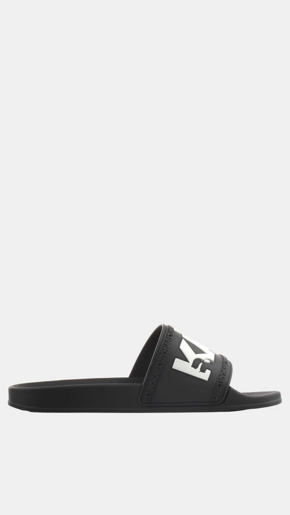 Chancla negra Karl Lagerfeld con logotipo