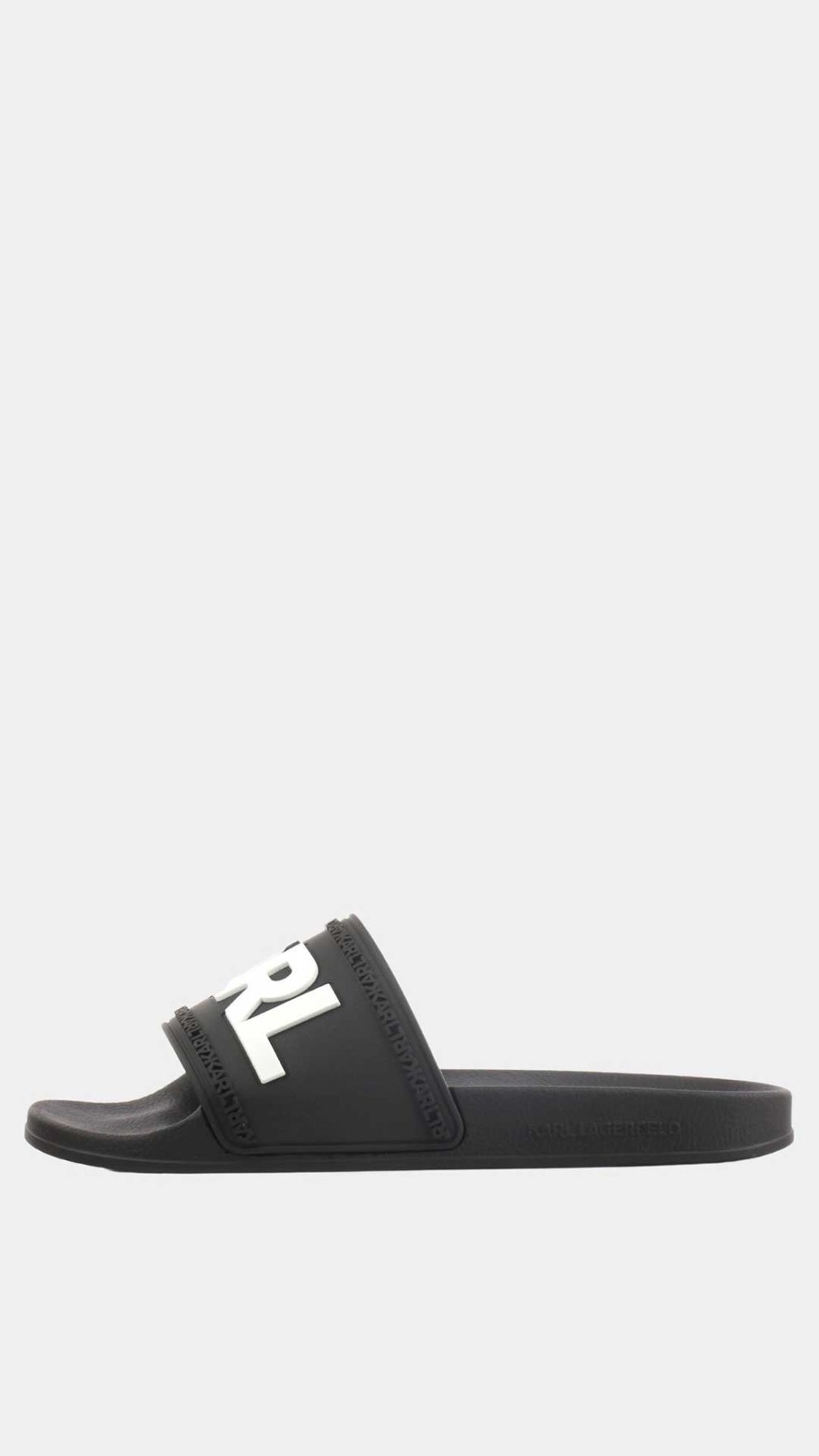 Chancla negra Karl Lagerfeld con logotipo