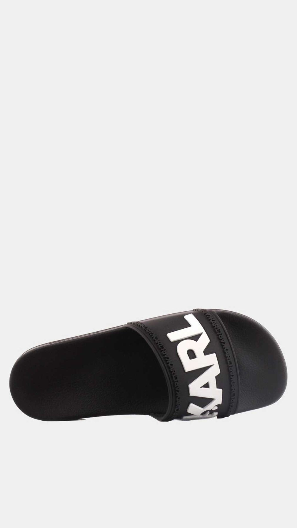 Chancla negra Karl Lagerfeld con logotipo