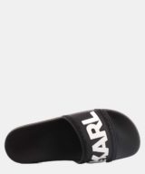 Chancla negra Karl Lagerfeld con logotipo