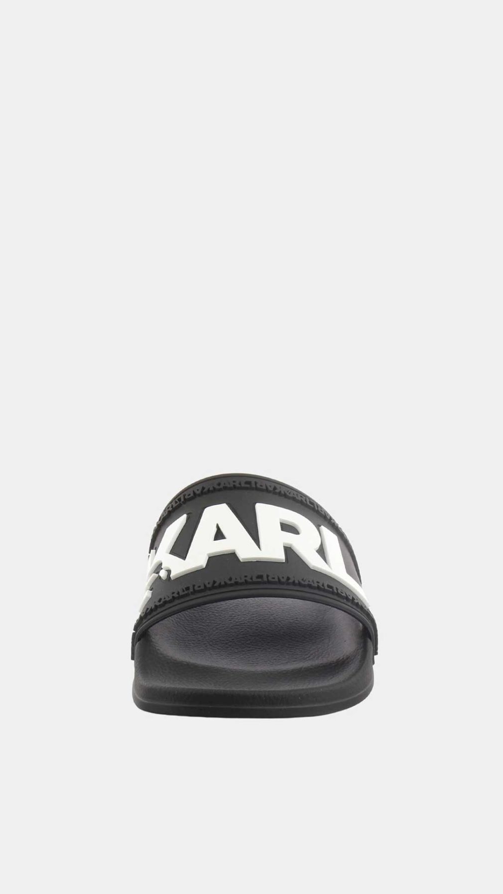 Chancla negra Karl Lagerfeld con logotipo