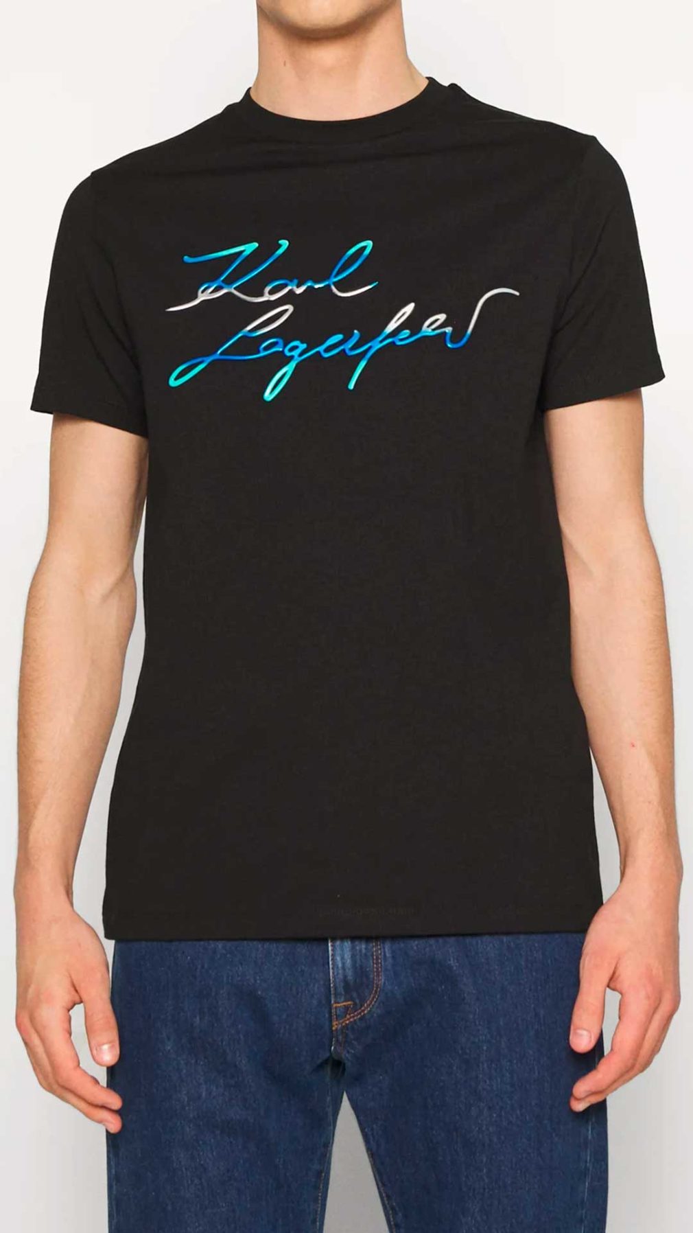 Camiseta  Karl Lagerfeld con logotipo metalizado en la parte delantera