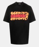 Camiseta Dsquared2 con estampado de ondas y logotipo parte delantera