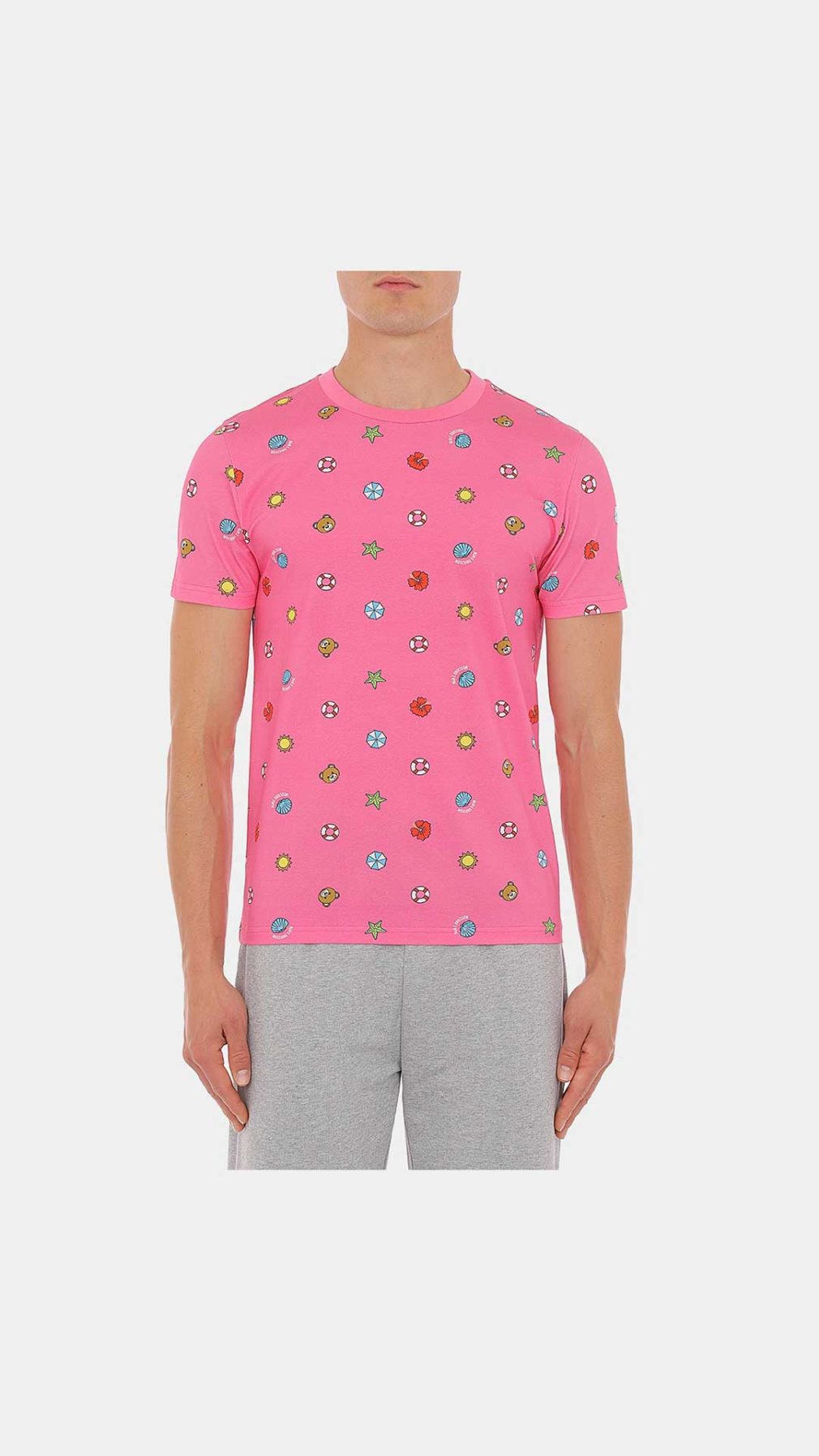 Camiseta rosa Moschino con estampado