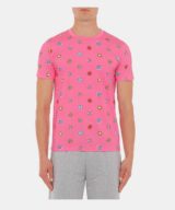 Camiseta rosa Moschino con estampado