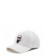 Gorra blanca Karl Lagerfeld con logo icónico