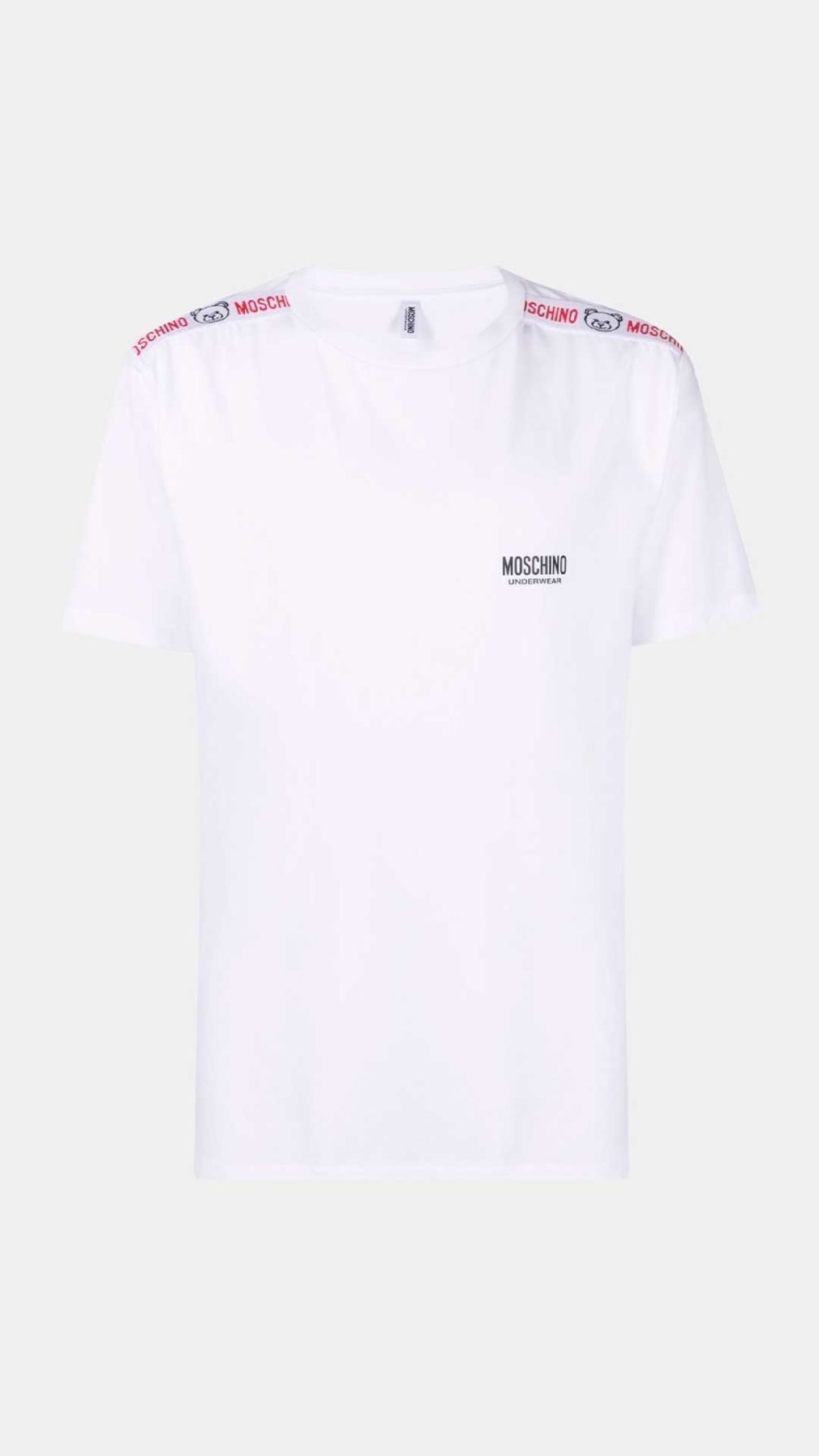 Camiseta blanca de Moschino con logotipo en el pecho