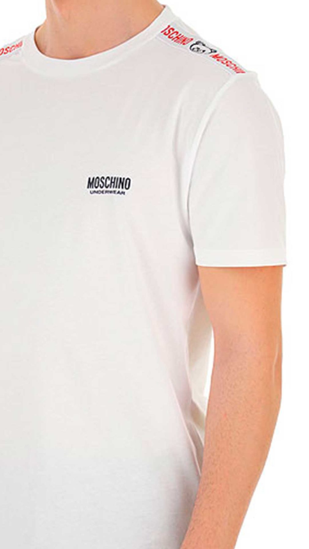 Camiseta blanca de Moschino con logotipo en el pecho