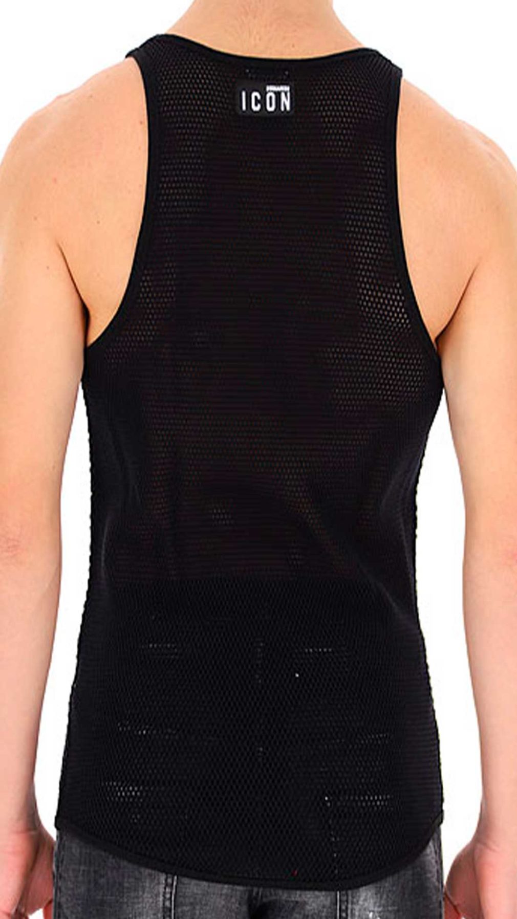 Camiseta Dsquared2 de rejilla con logotipo en etiqueta de la parte parte trasera