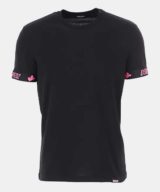 Camiseta negra Dsquared2 con logotipo en color rosa