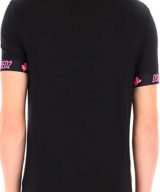 Camiseta negra Dsquared2 con logotipo en color rosa