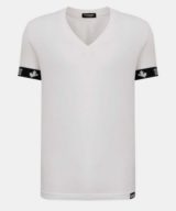 Camiseta blanca Dsquared2 cuello pico