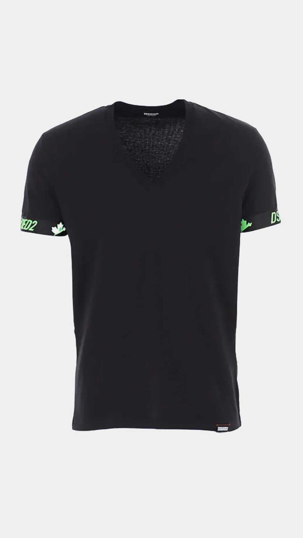 Camiseta Dsquared2 con logotipo en color verde cuello pico