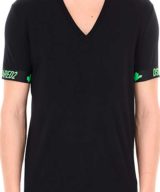 Camiseta Dsquared2 con logotipo en color verde cuello pico