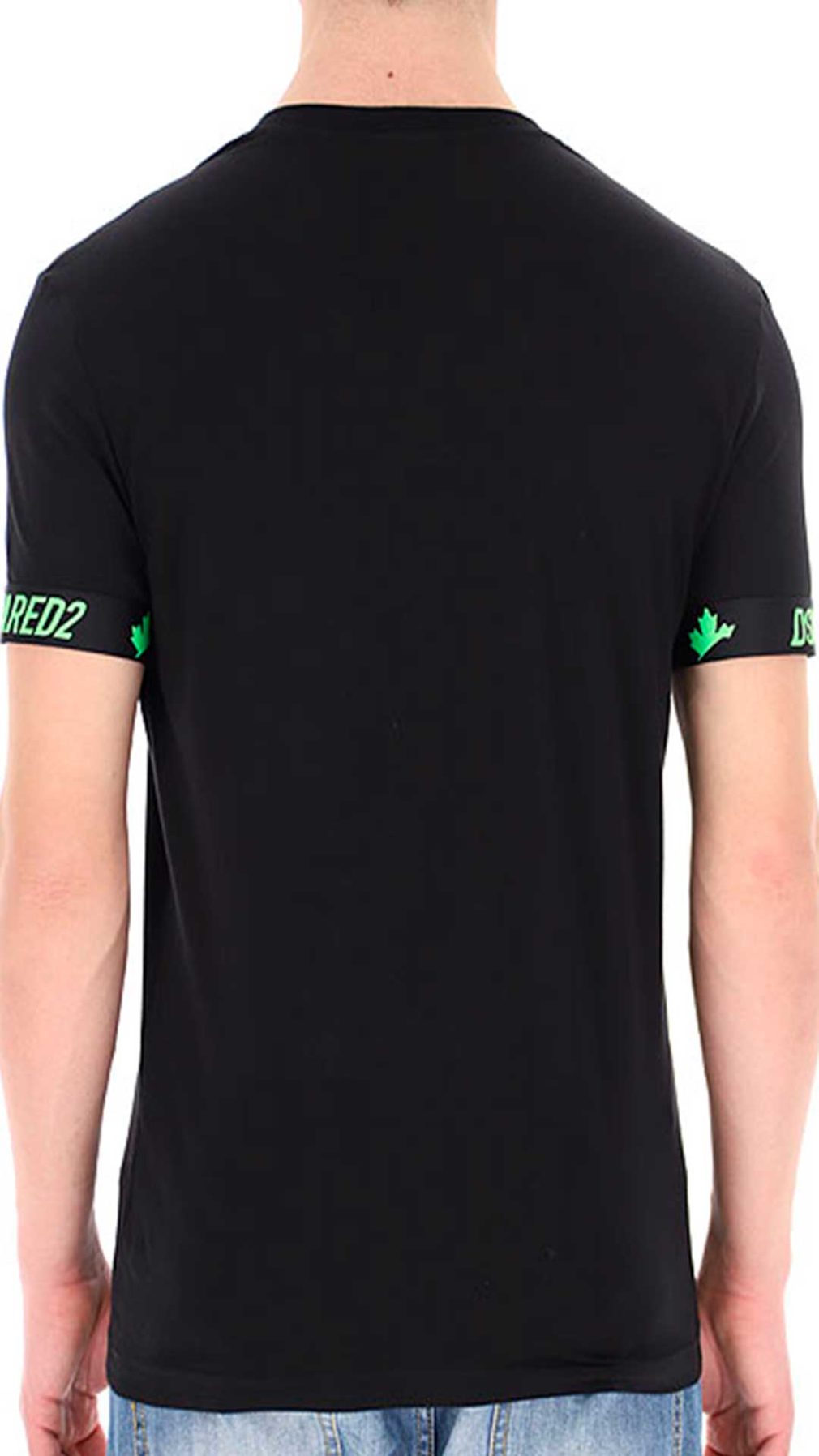 Camiseta Dsquared2 con logotipo en color verde cuello pico