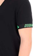 Camiseta Dsquared2 con logotipo en color verde cuello pico