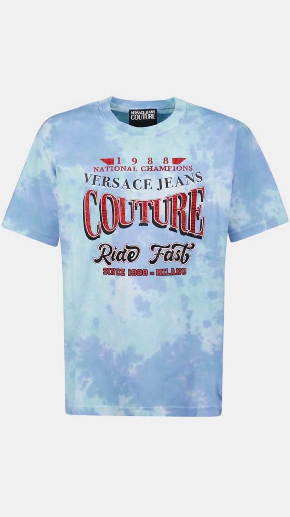 Camiseta Versace Jeans Couture con eslogan y motivo tie-dye