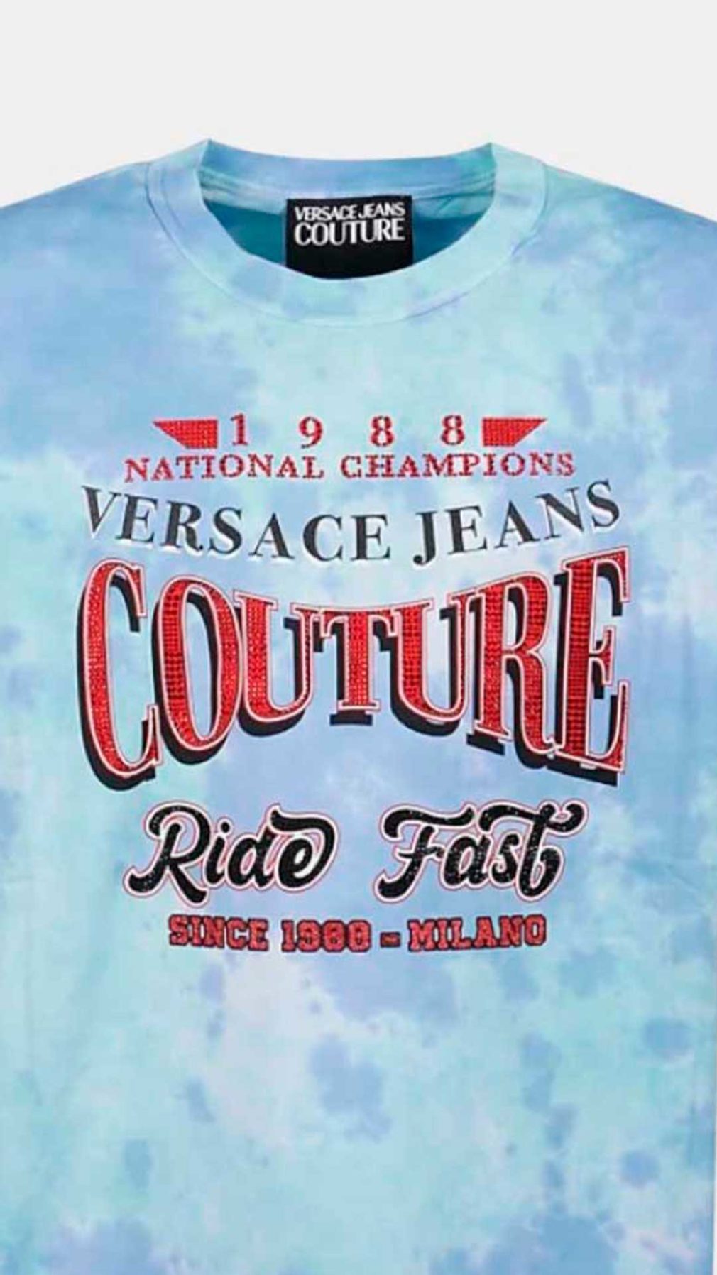 Camiseta Versace Jeans Couture con eslogan y motivo tie-dye